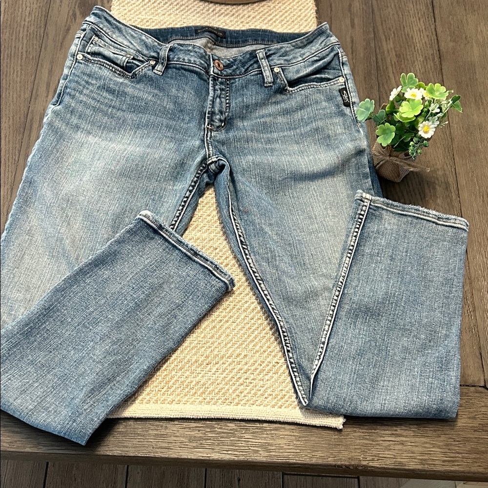 SILVER JEANS SUKI Straight Leg Classic Light Blue Women's Jeans Size 31